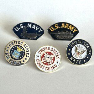 US Armed Forces Tie Tack Pin Lot Navy Army Air Force Coast Guard Military Lapel